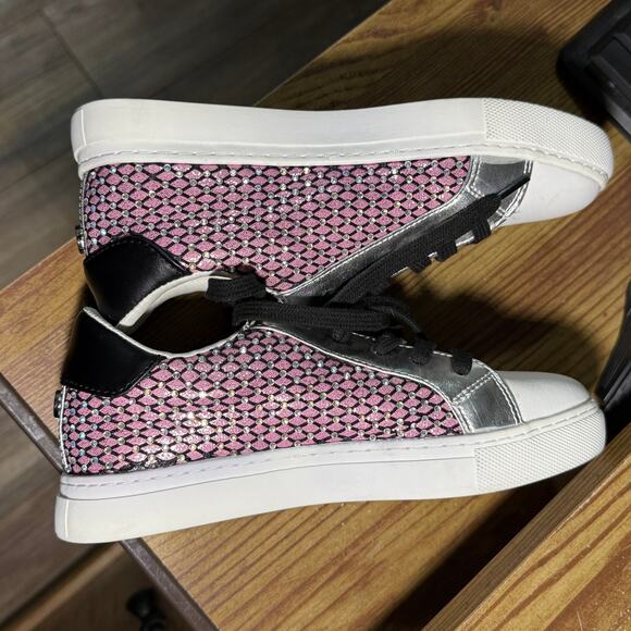 Steve Madden girls J-Rowdy sneakers size 2. Sparkly pink. - Picture 3 of 7
